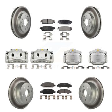 Front Rear Brake Caliper Coat Rotor Ceramic Pad Kit (10Pc) For Chevrolet GMC Sierra 1500 KCG-100941T