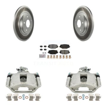 Rear Disc Brake Caliper Coated Rotors And Semi-Metallic Pads Kit For Dodge Grand Caravan KCG-100945N