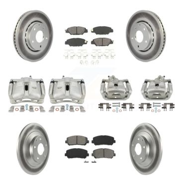 Front Rear Disc Brake Caliper Coat Rotor And Semi-Metallic Pad Kit (10Pc) For Mazda CX-5 KCG-100948S