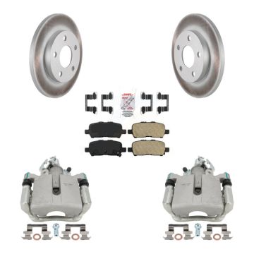 Rear Brake Caliper Coat Rotors Ceramic Pad Kit For Buick Chevrolet Impala LaCrosse Grand KCG-100953N
