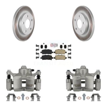 Rear Disc Brake Caliper Coated Rotors And Ceramic Pads Kit For Chevrolet Impala KCG-100955N