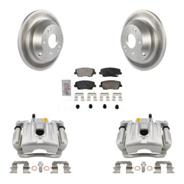 Rear Disc Brake Caliper Coat Rotors And Ceramic Pad Kit For Hyundai Santa Fe Kia Sorento KCG-100959N