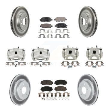 Front Rear Brake Caliper Coat Rotors Ceramic Pad Kit (10Pc) For 19 Nissan Rogue Sport SL KCG-100961T