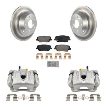 Rear Disc Brake Caliper Coat Rotors And Ceramic Pad Kit For Hyundai Santa Fe Kia Sorento KCG-100963N