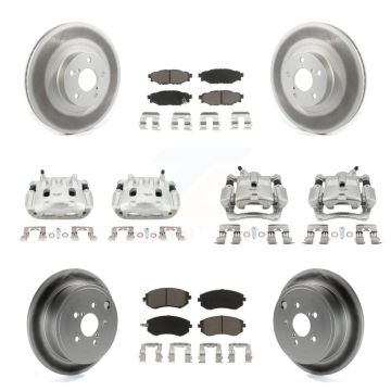 Front Rear Brake Caliper Coat Rotor & Ceramic Pad Kit (10Pc) For Subaru Forester Impreza KCG-100965C
