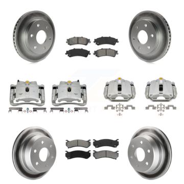 Front Rear Brake Caliper Coat Rotors Semi-Metallic Pad Kit (10Pc) For Chevrolet GMC 1500 KCG-100967S