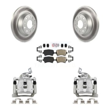 Rear Disc Brake Caliper Coated Rotors And Ceramic Pads Kit For Volkswagen CC Passat KCG-100968N