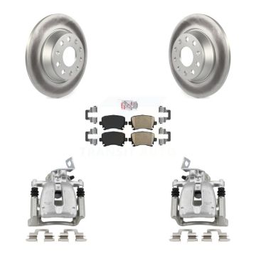 Rear Disc Brake Caliper Coated Rotors And Ceramic Pads Kit For Volkswagen CC Passat KCG-100969N