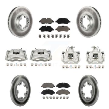 Front Rear Disc Brake Caliper Coat Rotor And Ceramic Pad Kit (10Pc) For Ford Transit-250 KCG-100972C