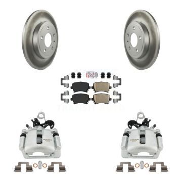 Rear Disc Brake Caliper Coated Rotors And Ceramic Pads Kit For Audi A4 Quattro KCG-100974N