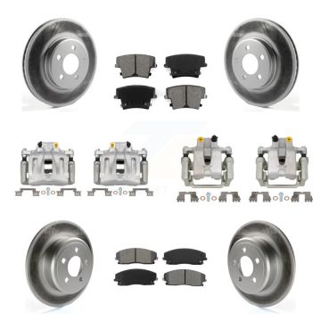 Front Rear Brake Caliper Coat Rotors Semi-Metallic Pad Kit (10Pc) For Dodge Chrysler 300 KCG-100974S