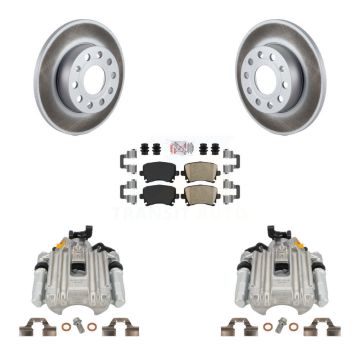 Rear Disc Brake Caliper Coated Rotors And Ceramic Pads Kit For Volkswagen Jetta KCG-100976N