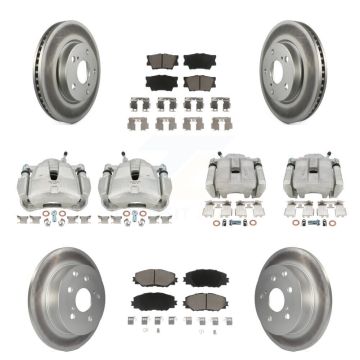 Front Rear Brake Caliper Coat Rotors Ceramic Pad Kit (10Pc) For 2014-2015 Toyota RAV4 LE KCG-100977C