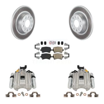 Rear Disc Brake Caliper Coated Rotors And Ceramic Pads Kit For Volkswagen Jetta KCG-100977N
