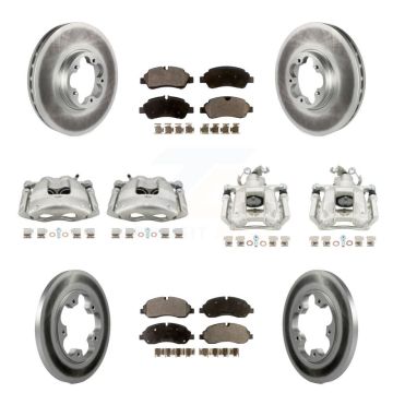 Front Rear Disc Brake Caliper Coat Rotor And Ceramic Pad Kit (10Pc) For Ford Transit-250 KCG-100977T