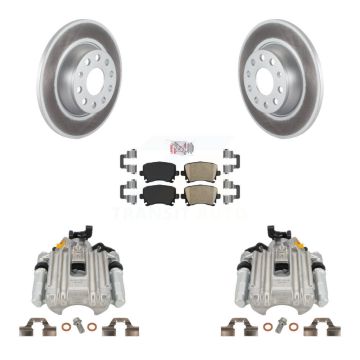 Rear Disc Brake Caliper Coated Rotors And Ceramic Pads Kit For Volkswagen Jetta KCG-100980N
