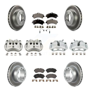 Front Rear Brake Caliper Coat Rotor Semi-Metallic Pad Kit (10Pc) For Sprinter 3500 Dodge KCG-100982P