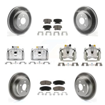 Front Rear Disc Brake Caliper Coat Rotor & Ceramic Pad Kit (10Pc) For Chrysler 300 Dodge KCG-100987C