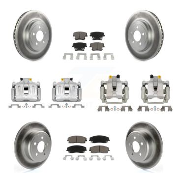 Front Rear Disc Brake Caliper Coated Rotors And Ceramic Pad Kit (10Pc) For Dodge Charger KCG-100988C