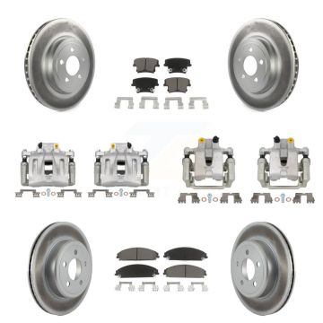 Front Rear Disc Brake Caliper Coated Rotors And Ceramic Pads Kit (10Pc) For Chrysler 300 KCG-100989C
