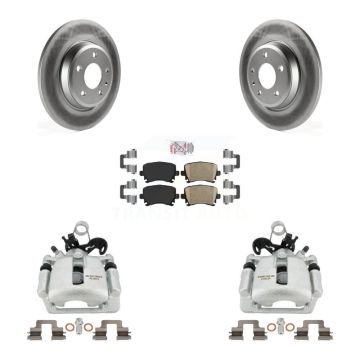 Rear Disc Brake Caliper Coat Rotors Ceramic Pad Kit For 2009 Audi A4 Quattro Convertible KCG-100991N