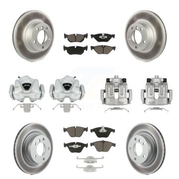 Front Rear Disc Brake Caliper Coated Rotors And Ceramic Pads Kit (10Pc) For BMW 328i KCG-100993C
