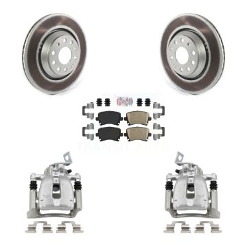 Rear Disc Brake Caliper Coated Rotors And Ceramic Pads Kit For 2009 Volkswagen Passat CC KCG-100993N