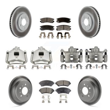 Front Rear Brake Caliper Coat Rotors & Semi-Metallic Pad Kit (10Pc) For Chevrolet Impala KCG-100993P