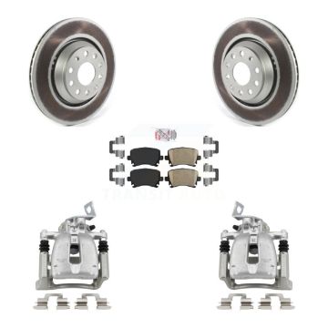 Rear Disc Brake Caliper Coated Rotors And Ceramic Pads Kit For 2009 Volkswagen Passat CC KCG-100994N