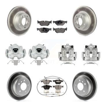 Front Rear Brake Caliper Coat Rotors Ceramic Pad Kit (10Pc) For BMW 328i xDrive X1 328xi KCG-100996T