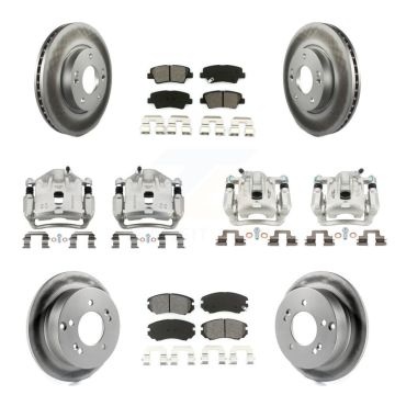 Front Rear Brake Caliper Coat Rotor Semi-Metallic Pad Kit (10Pc) For Hyundai Sonata 2.4L KCG-100997S