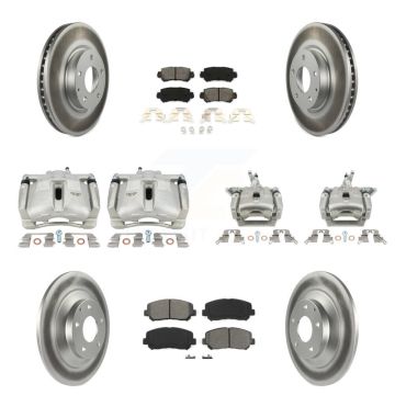 Front Rear Brake Caliper Coat Rotors & Semi-Metallic Pad Kit (10Pc) For 13-15 Mazda CX-5 KCG-100998S