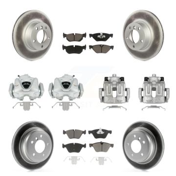 Front Rear Brake Caliper Coat Rotor & Ceramic Pad Kit (10Pc) For 2008 BMW 328xi To 08 07 KCG-100999C