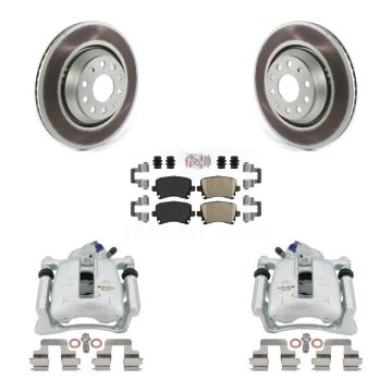 Rear Disc Brake Caliper Coated Rotors And Ceramic Pads Kit For Volkswagen CC Passat KCG-100999N