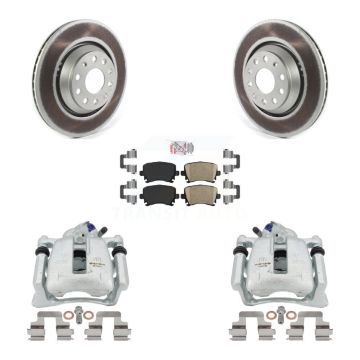 Rear Disc Brake Caliper Coated Rotors And Ceramic Pads Kit For Volkswagen CC Passat KCG-101000N