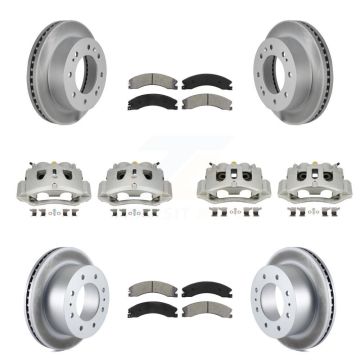 Front Rear Brake Caliper Coat Rotors Semi-Metallic Pad Kit (10Pc) For GMC Chevrolet 2500 KCG-101000S