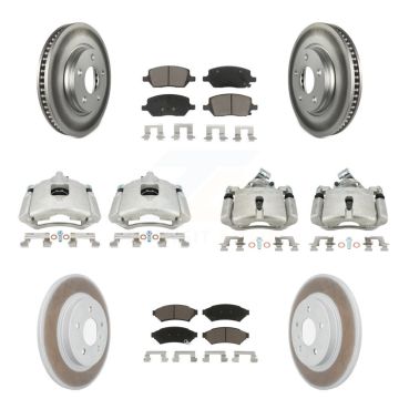 Front Rear Brake Caliper Coat Rotors Ceramic Pad Kit (10Pc) For Chevrolet Uplander Buick KCG-101001C