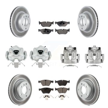 Front Rear Disc Brake Caliper Coated Rotors And Ceramic Pads Kit (10Pc) For BMW 323i KCG-101001T