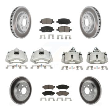 Front Rear Brake Caliper Coat Rotor Ceramic Pad Kit (10Pc) For Pontiac Montana Chevrolet KCG-101002C