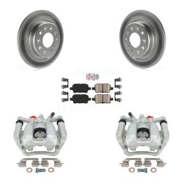Rear Brake Caliper Coat Rotor & Ceramic Pad Kit For Chevrolet Equinox GMC Terrain Malibu KCG-101004N