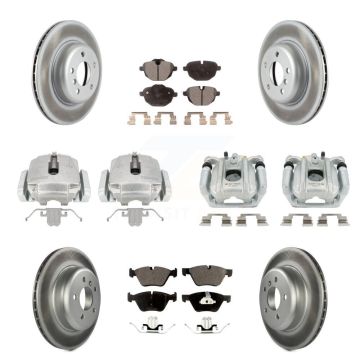 Front Rear Disc Brake Caliper Coat Rotors And Ceramic Pad Kit (10Pc) For BMW 528i xDrive KCG-101006T