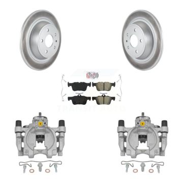 Rear Disc Brake Caliper Coat Rotor And Semi-Metallic Pad Kit For Ford Fusion Lincoln MKZ KCG-101007N
