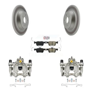 Rear Brake Caliper Coat Rotor & Semi-Metallic Pad Kit For Ford Escape Fusion Lincoln MKC KCG-101008N