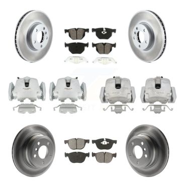 Front Rear Disc Brake Caliper Coat Rotors And Semi-Metallic Pad Kit (10Pc) For BMW X5 X6 KCG-101008S