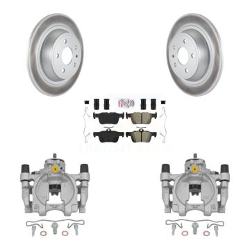 Rear Disc Brake Caliper Coat Rotor And Semi-Metallic Pad Kit For Ford Fusion Lincoln MKZ KCG-101009N