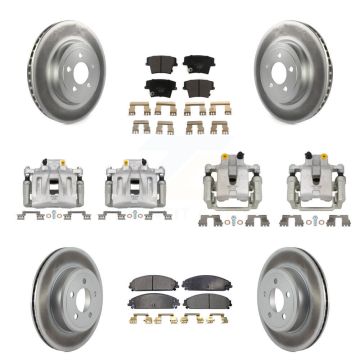 Front Rear Disc Brake Caliper Coated Rotors And Ceramic Pads Kit (10Pc) For Chrysler 300 KCG-101010T