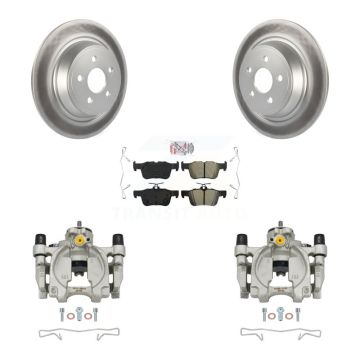 Rear Brake Caliper Coat Rotor & Semi-Metallic Pad Kit For Ford Edge Lincoln MKX Nautilus KCG-101011N