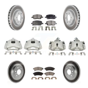 Front Rear Brake Caliper Coat Rotor And Semi-Metallic Pad Kit (10Pc) For Pontiac Montana KCG-101011P