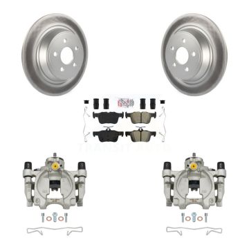 Rear Brake Caliper Coat Rotor & Semi-Metallic Pad Kit For Ford Edge Lincoln MKX Nautilus KCG-101012N