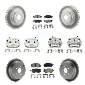 Front Rear Brake Caliper Coat Rotor & Ceramic Pad Kit (10Pc) For Subaru Impreza Forester KCG-101012T